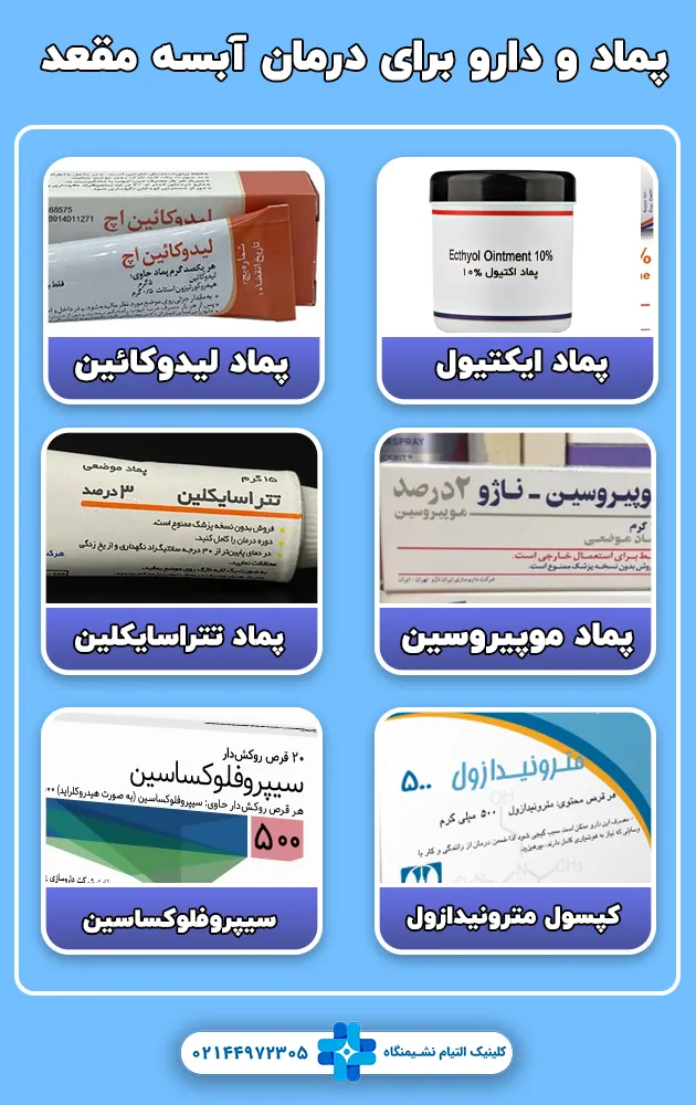 پماد و دارو برای درمان آبسه مقعد