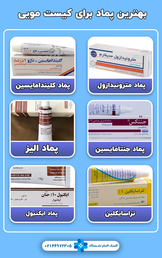 بهترین پماد برای کیست مویی