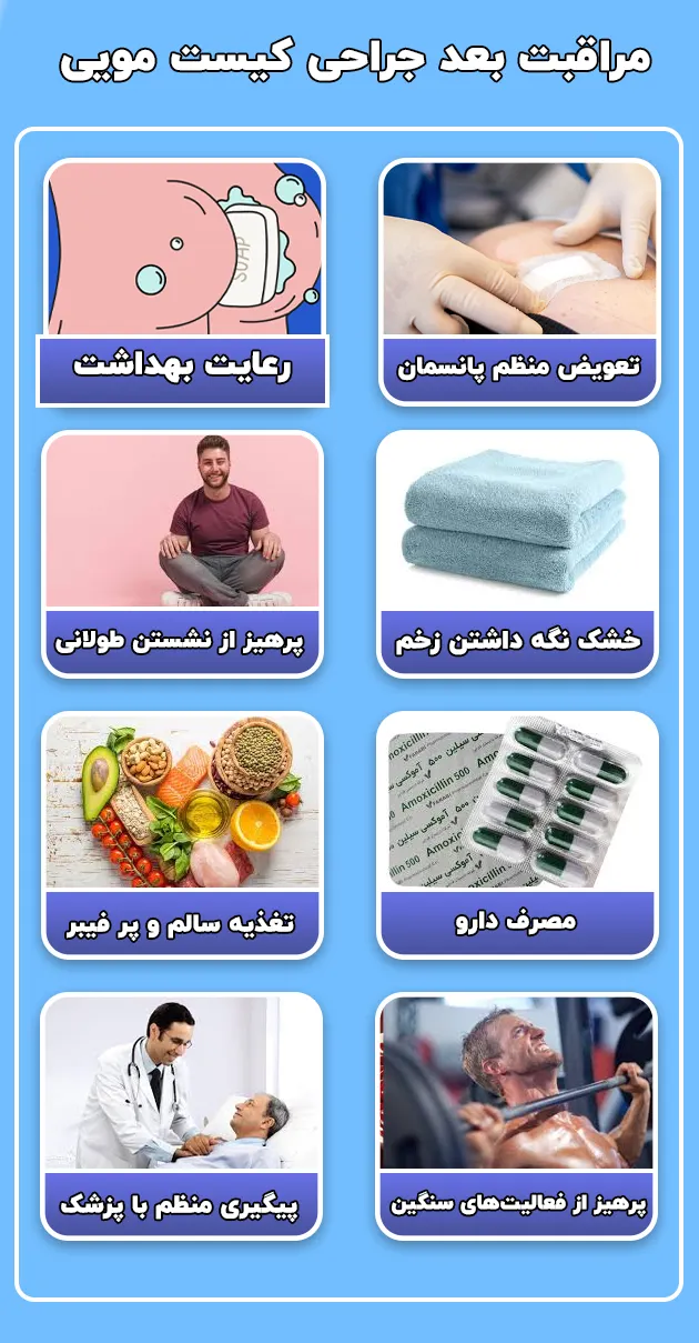 مراقبت‌ های ضروری بعد از جراحی کیست مویی