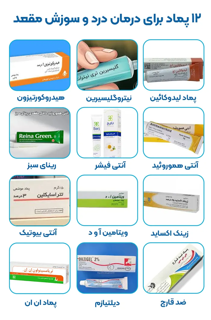 12 پماد برای درمان درد و سوزش مقعد