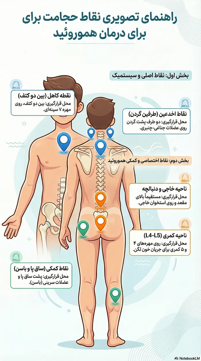 نقاط حجامت برای درمان هموروئید
