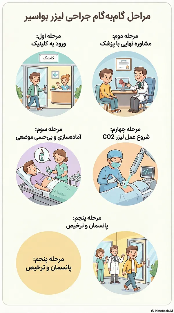 مراحل لیزر بواسیر