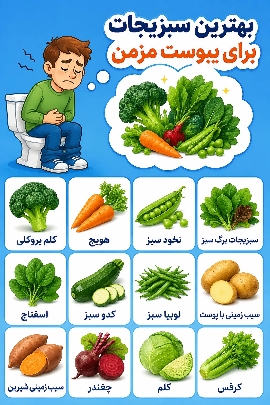 بهترین سبزیجات برای یبوست مزمن